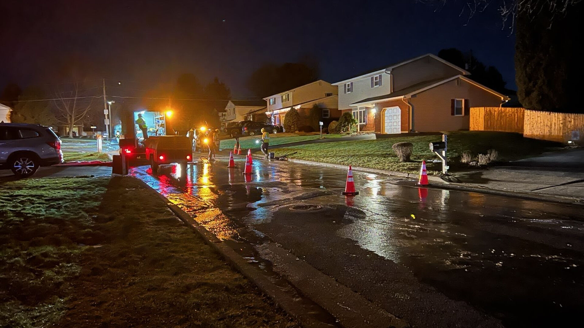 Bethlehem water main break on Holland Avenue